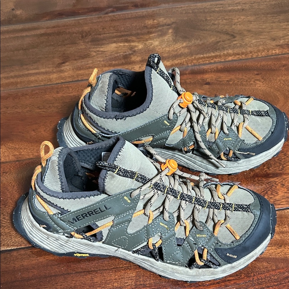 Merrell Olive and Orange Trail Shoes